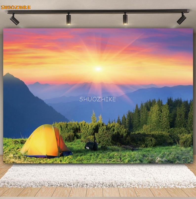 Outdoor Forest Camping Backdro - Outdoor Adventure Background review and price