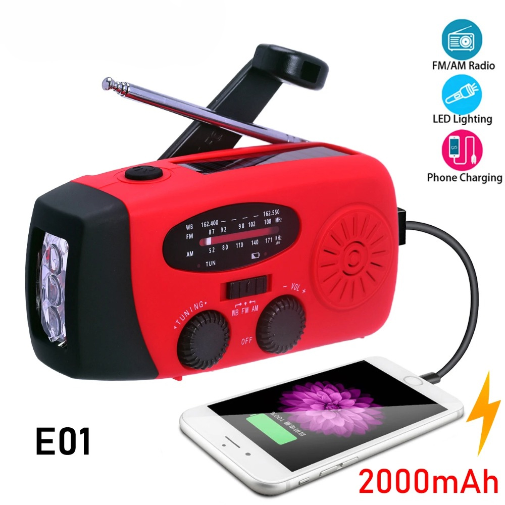 E01 Emergency Hand Crank Solar - Emergency Radio Solar review and price