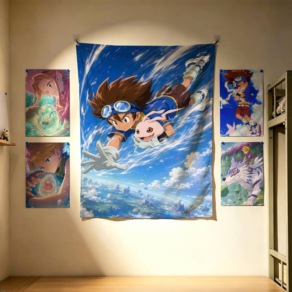 Cute Digimon Adventure  Flags  - Outdoor Adventure Background review and price